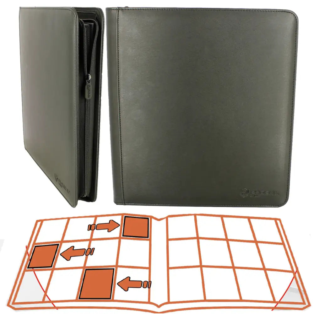 Phoenix Shield - Portfolio - - DELUXE ALBUM ZIP - Black - 20 pages of 9 pockets (360 double-sided cards)