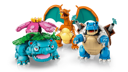 Venusaur, Charizard, and Blastoise